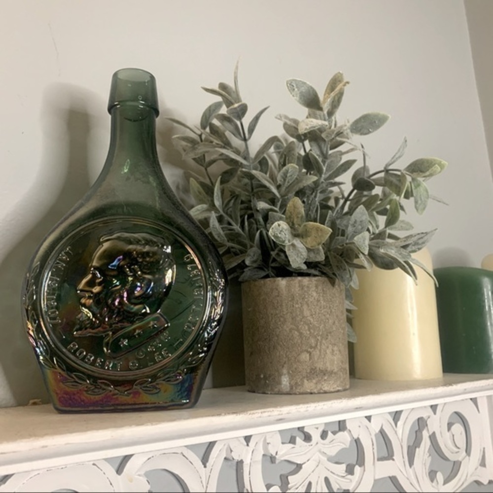 Green Decorative Glass Bottle